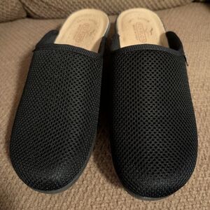 Black Mesh Slip-On Mules